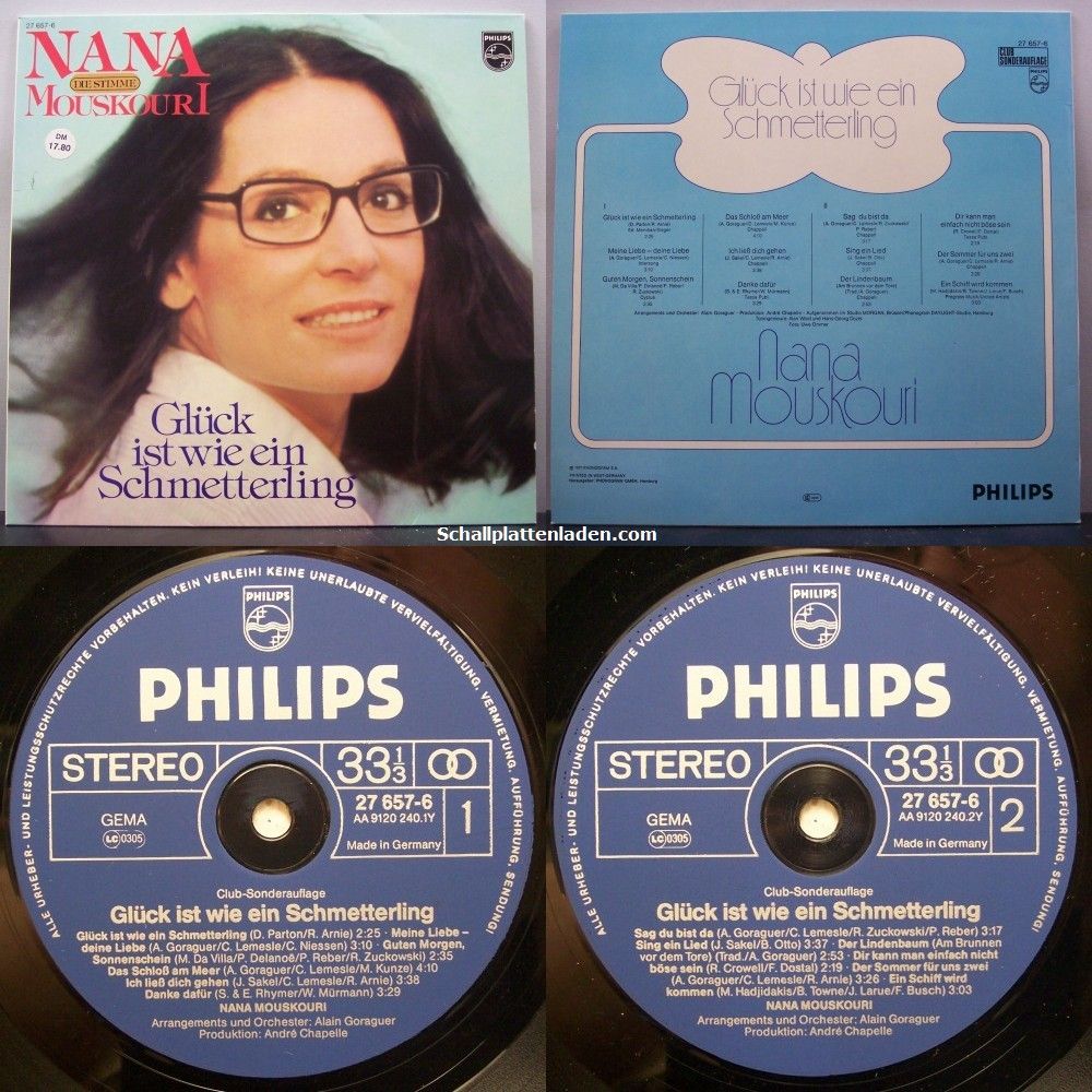 Nana Mouskouri   Glück Ist Wie Ein Schmetterling (Clubpressung