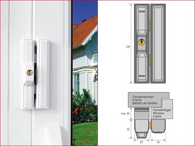 Abus Fenster Zusatzschloss FTS88 FTS 88 braun