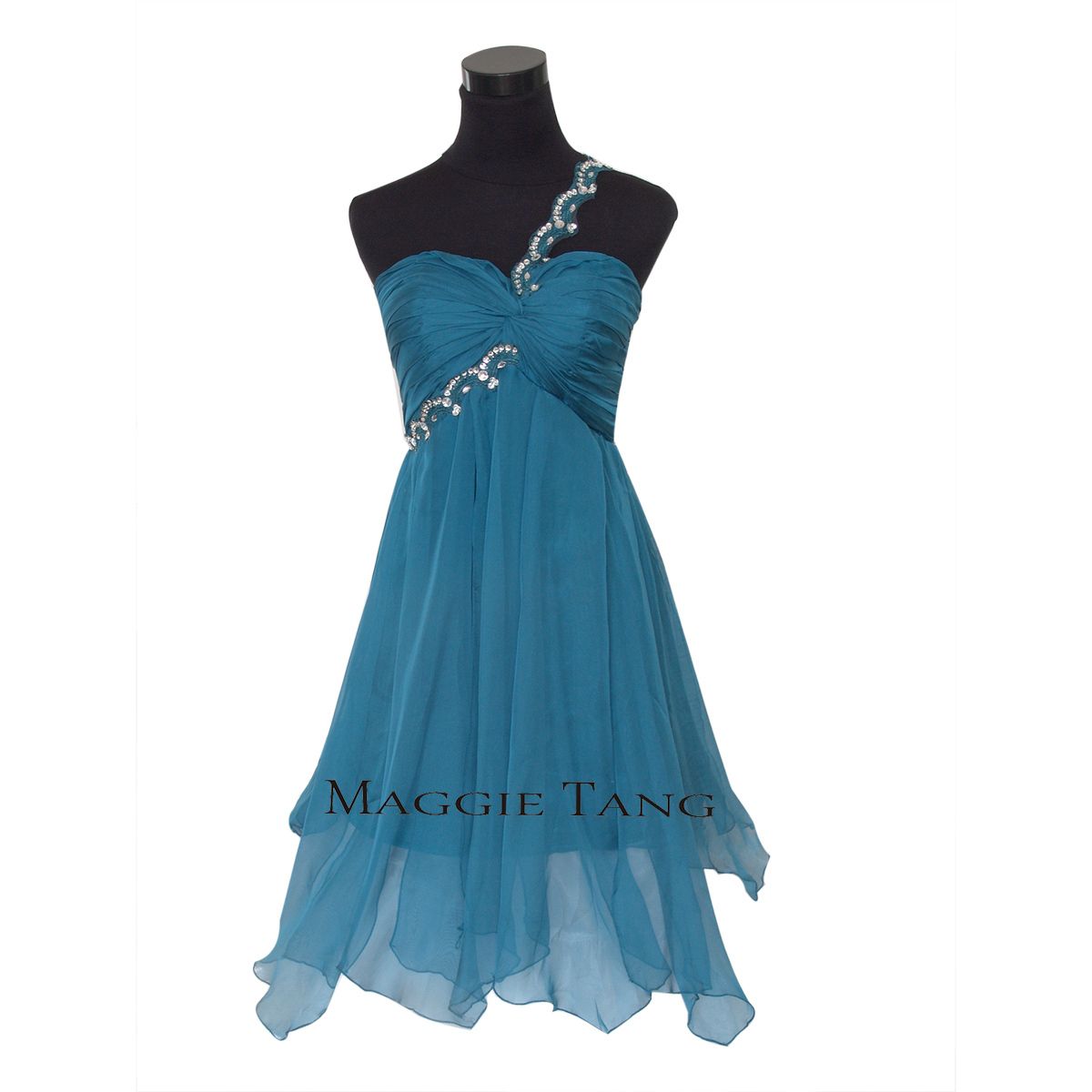 ROSA Kurz eine Schulter Abendkleid Ballkleid Cocktailkleid Kleid Gr 36