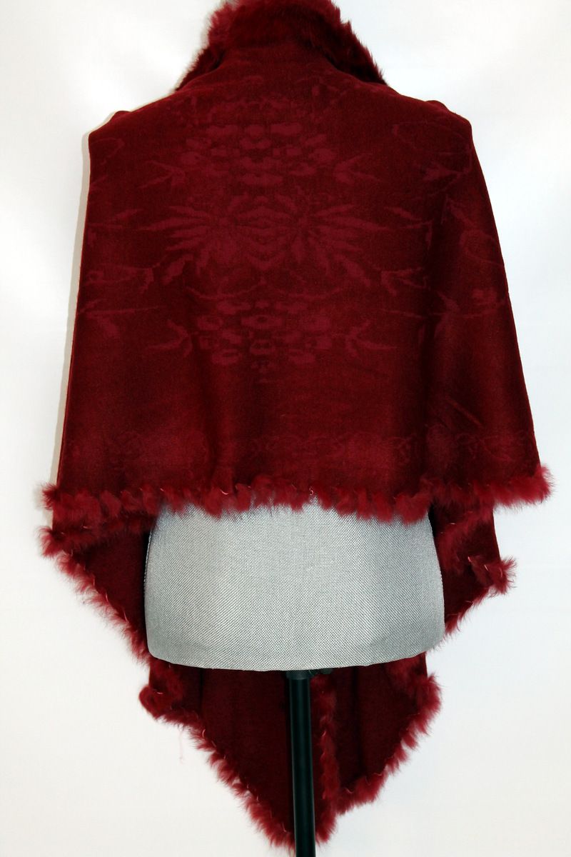 LUXUS Poncho Cape Jacke Mantel Schal Wolle Strickjacke Cardigan echt