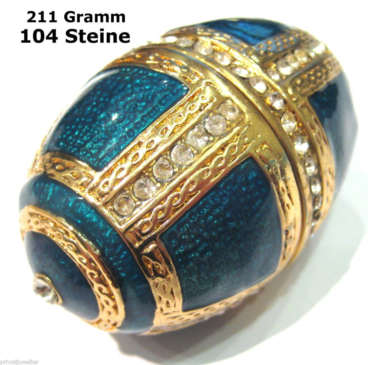 BRILLANTES PRUNK EMAILLE EI  104 ZIRKONIASTEINE  FABERGE STIL