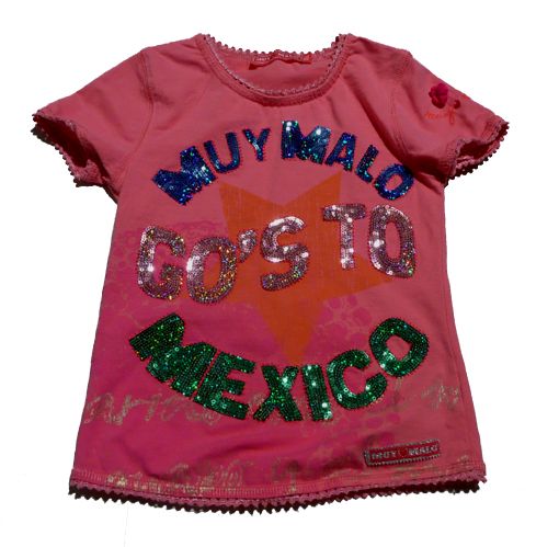 MUY MALO cracy T SHIRT pink Pailletten 98 104 WOW