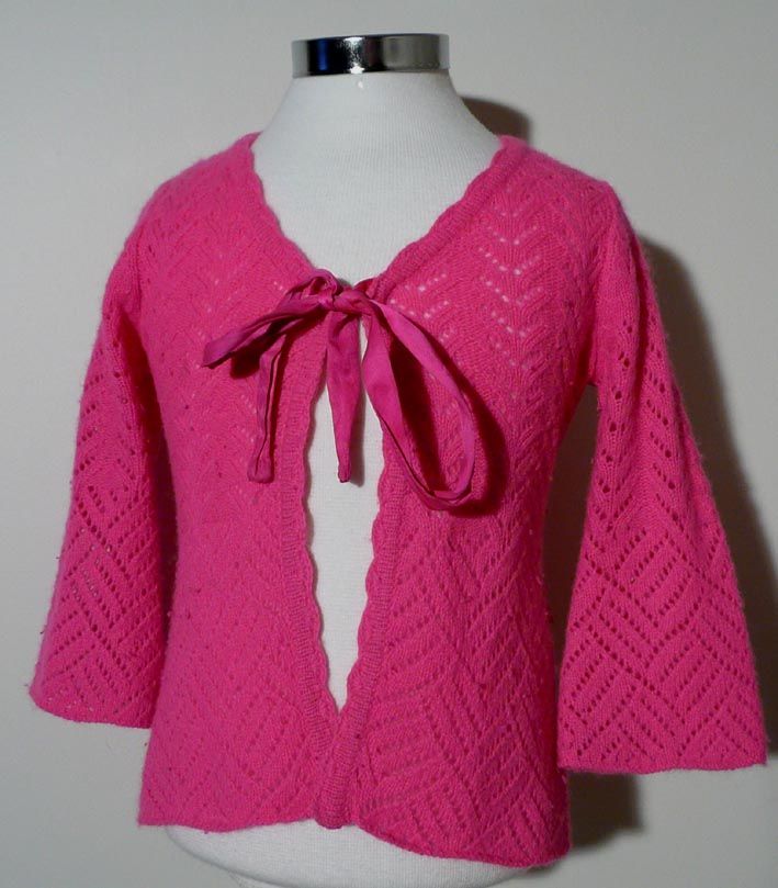 BENGH PER PRINCIPESSE feine Strick JACKE Pink Gr. 110 / 116