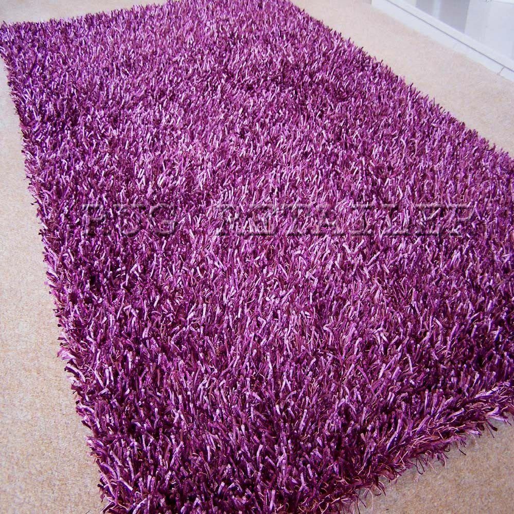 Modern Glamour Amethyst Sparkle Shaggy Rugs 120X180cm