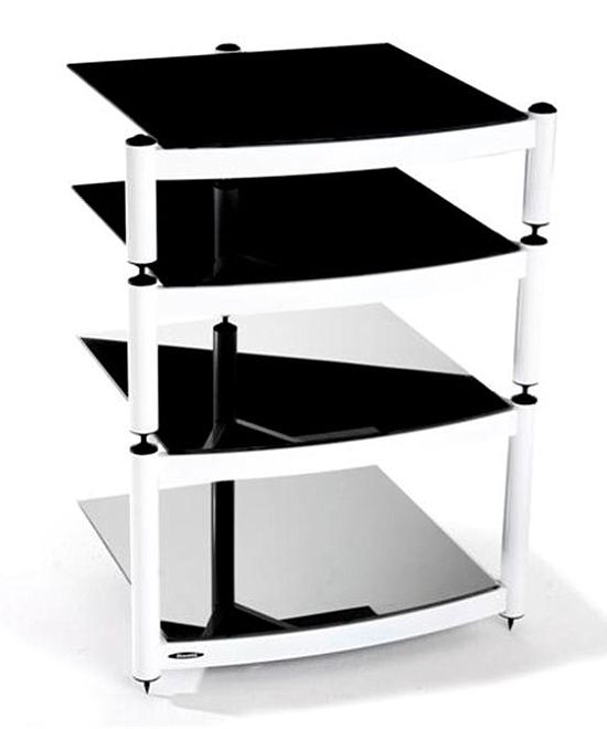 Atacama Equinox Hifi Rack Hochglanz weiss + Schwarzglas Hifi Möbel