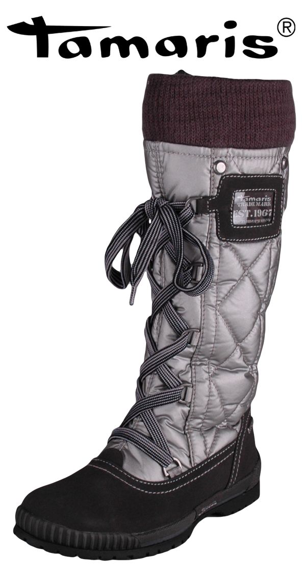 STIEFEL / WINTERSTIEFEL, SILBER GRAU, NEU, 129€, GR 40 #6036178