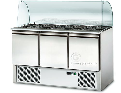 SAS147RG] Saladette 1,4x0,7m/ Kühltisch, Pizzatisch, Salattheke