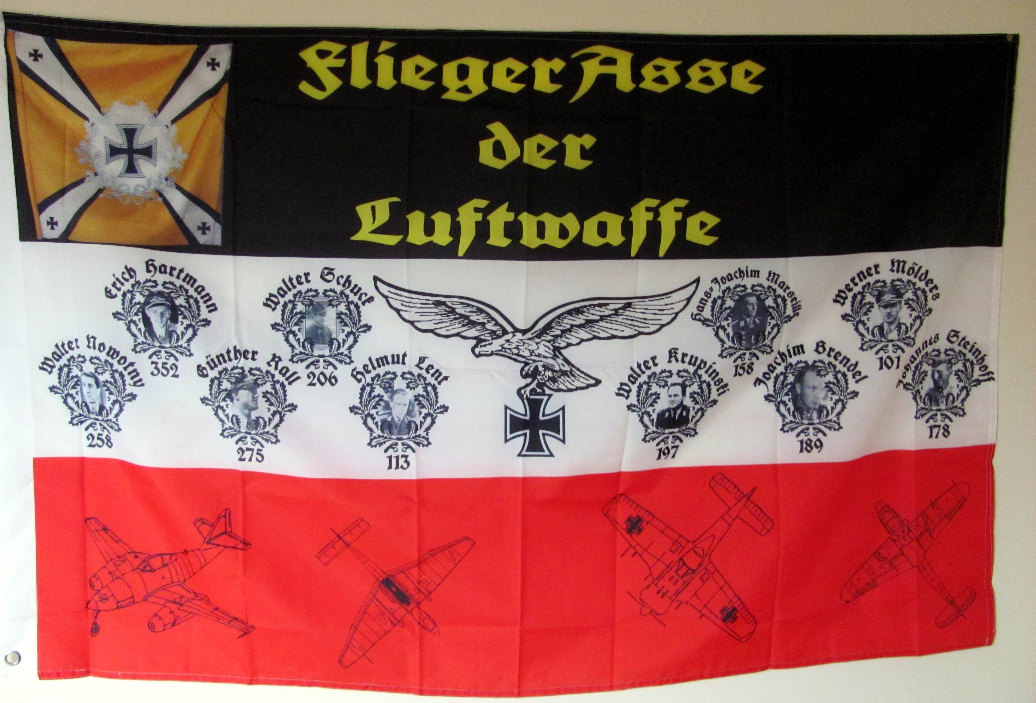 Fahne FLIEGER ASSE DER LUFTWAFFE 150x90cm , Luftwaffenstandarte