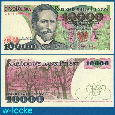 POLEN / POLAND 10.000 Zlotych 1988 UNC P.151