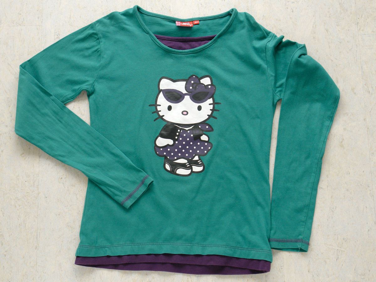 Kitty Langarm T Shirt layered pertrol lila Gr. 158 / 164 super Zustand