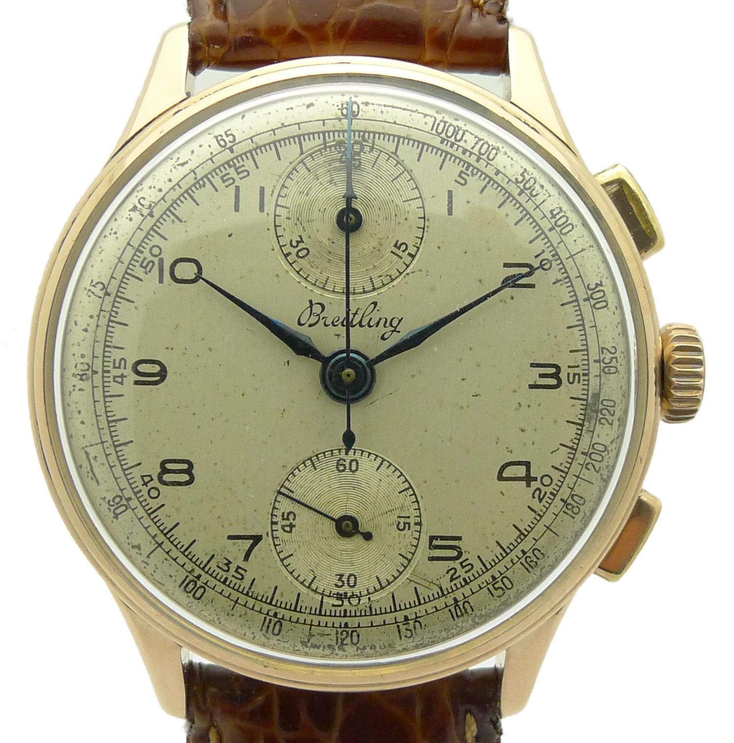 BREITLING VINTAGE CHRONOGRAPH REF 178   18KT ROTGOLD 50er Jahre