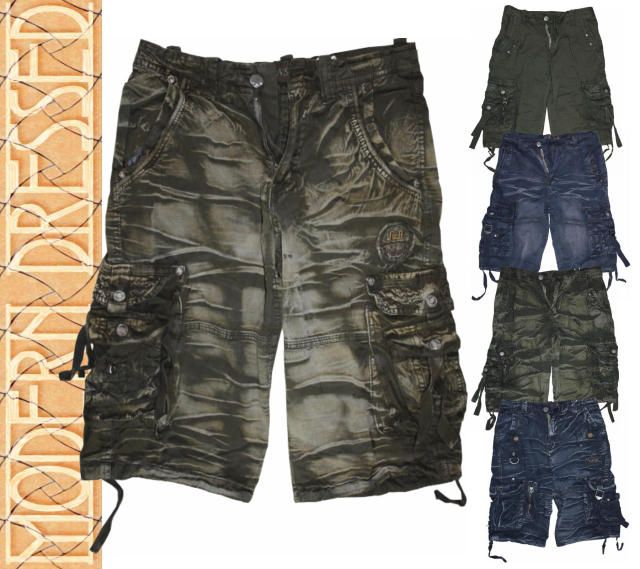 Herren Shorts VINTAGE Cargo SHORTS kurze Hosen Bermuda Bermudas