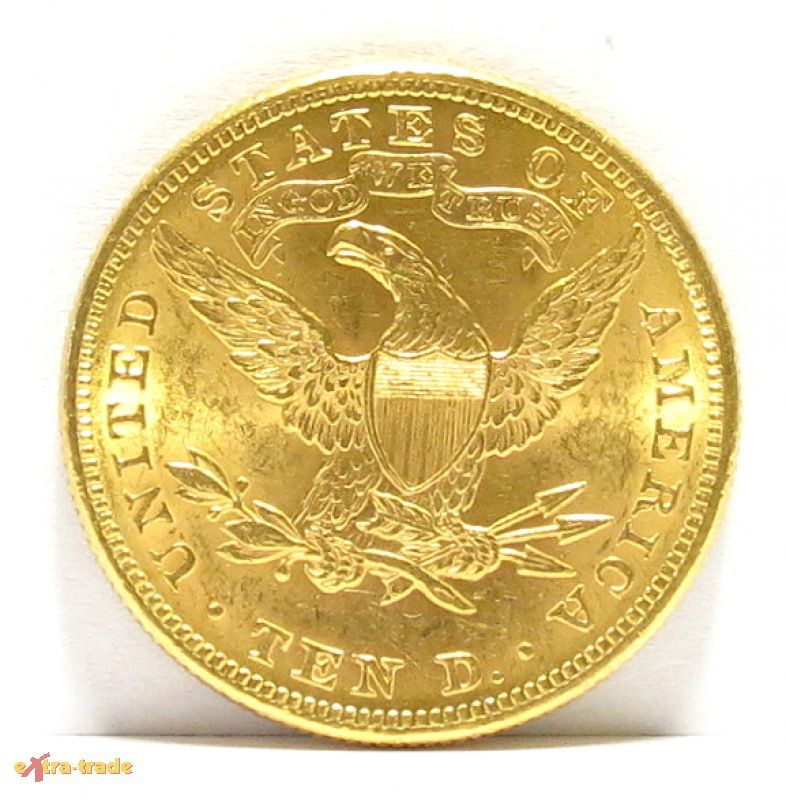 10 DOLLAR GOLD °CORONET HEAD EAGLE° 1896; VZ   3AWAT170