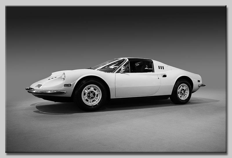 Leinwand Bilder Ferrari Dino GT E Serie Schwarz Weiss