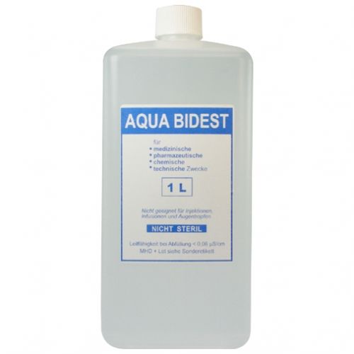 Aqua Bidest Laborwasser zweifach destilliertes Wasser hochreines