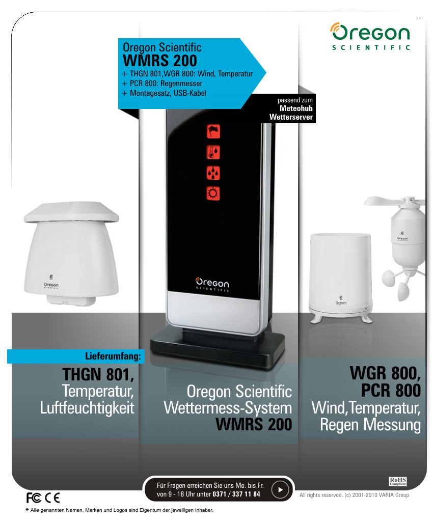 WMRS 200 Oregon Scientific Funk Wetterstation, WMRS200