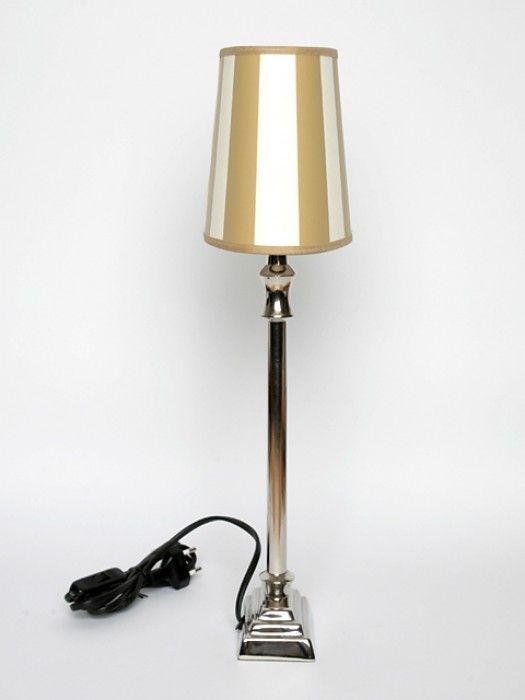 LAMPE TISCHLAMPE LEUCHTE FÜR FENSTERBANK NICKEL BEIGE