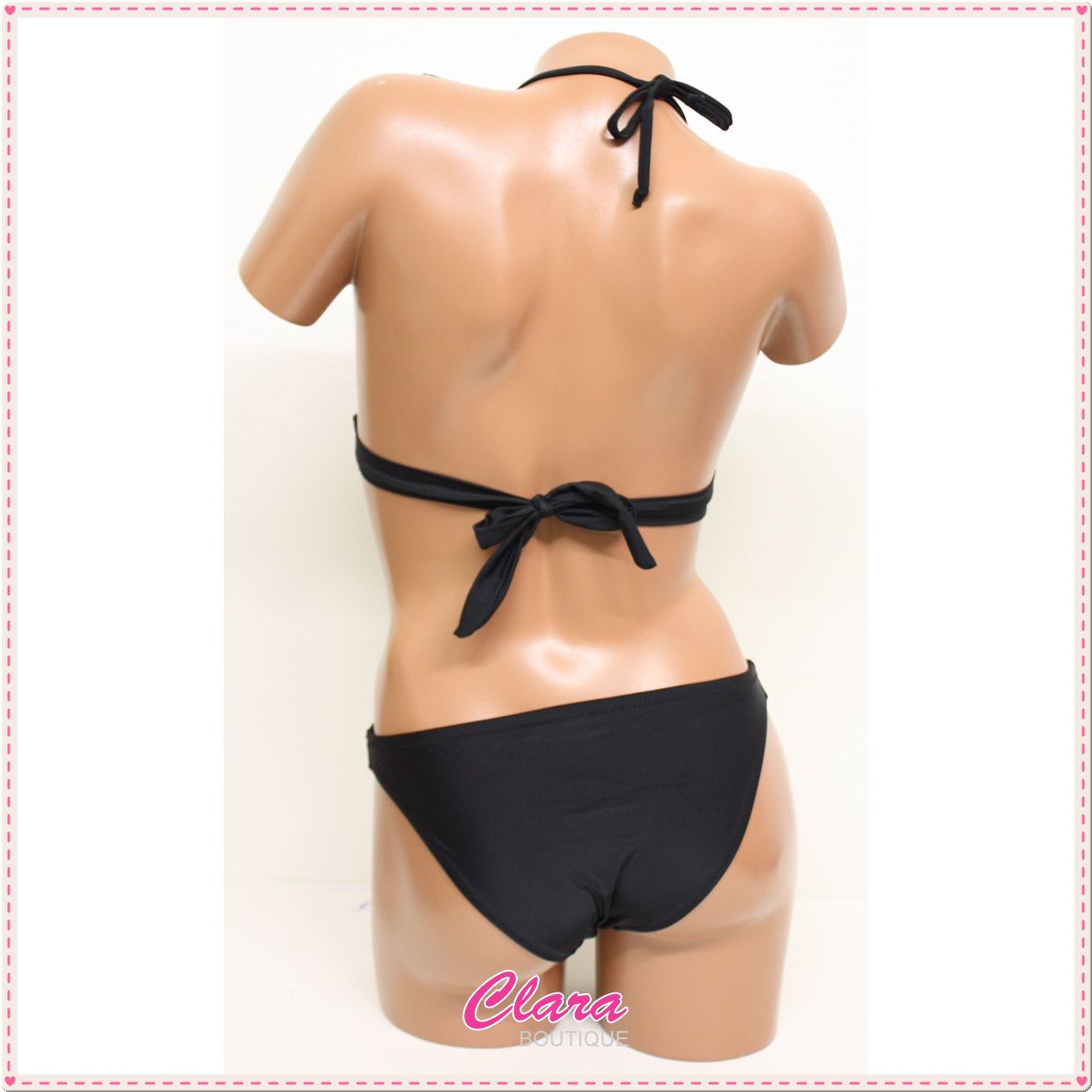 de bain en Bikini Slip Soutien gorges Rembourrés Paillette Noir   208