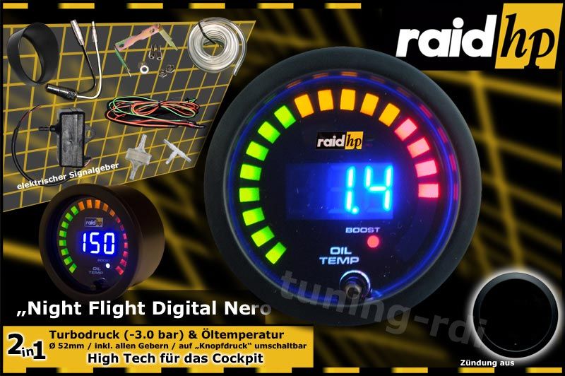 Produktbeschreibungen raid hp Night Flight Digital NERO