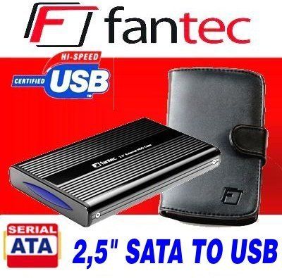 SATA FESTPLATTEN GEHÄUSE FANTEC DB 228US   BACKUP   USB + TASCHE