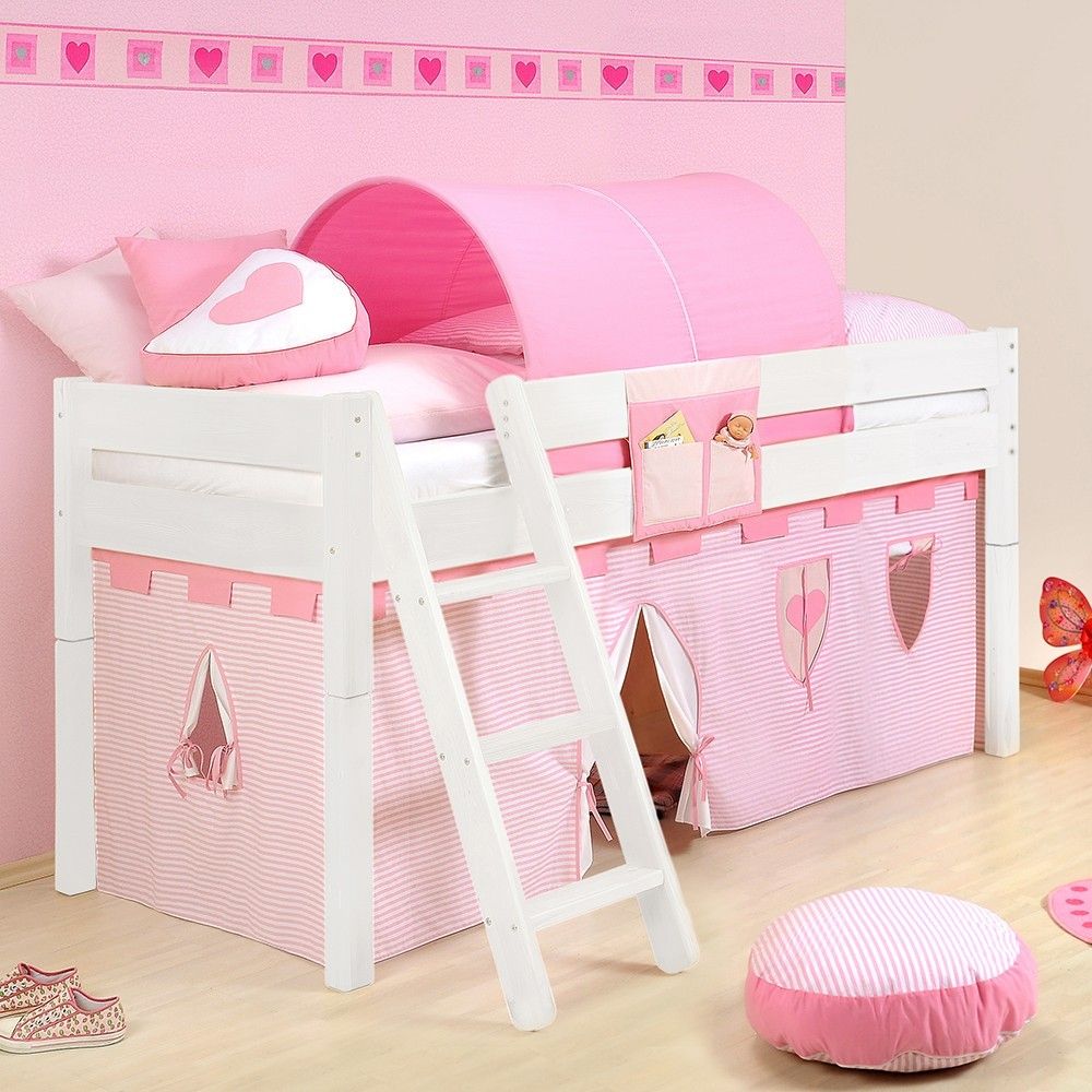 Hochbett Spielbett Kinderbett Kinderzimmer Kinder Bett massiv Holz