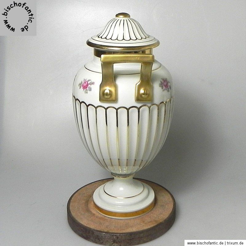 Fürstenberg Vase Deckelvase Henkelvase floral Rosen ca.24 cm xxl