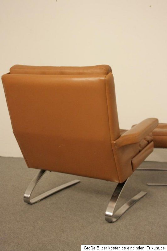 60er 70er COR Sessel + Ottomane SWING 60s 70s CHAIR Ledersessel Lounge