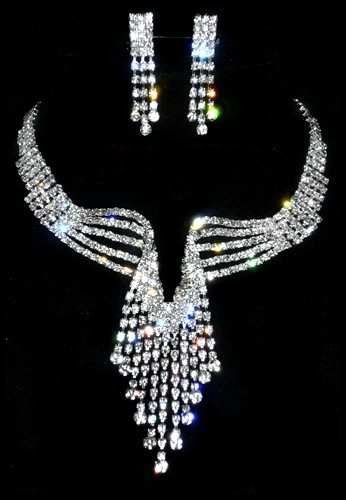 Strass Set Schmuckset Collier Brautschmuck Bauchtanz