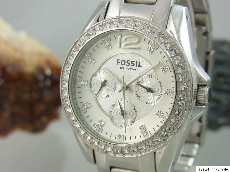 FOSSIL MULTIFUNKTIONS DAMENUHR ES 2203 MIT STARSS STEINE