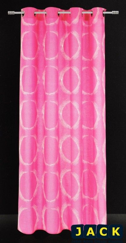 ÖSENSCHAL BLICKDICHT KÜRZBAR ÖSEN PINK WEIß 135x255cm GARDINE