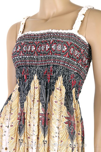 Bohemian Damen Sommerkleid Maxikleid Rock Strand Kleid BoHo XS L