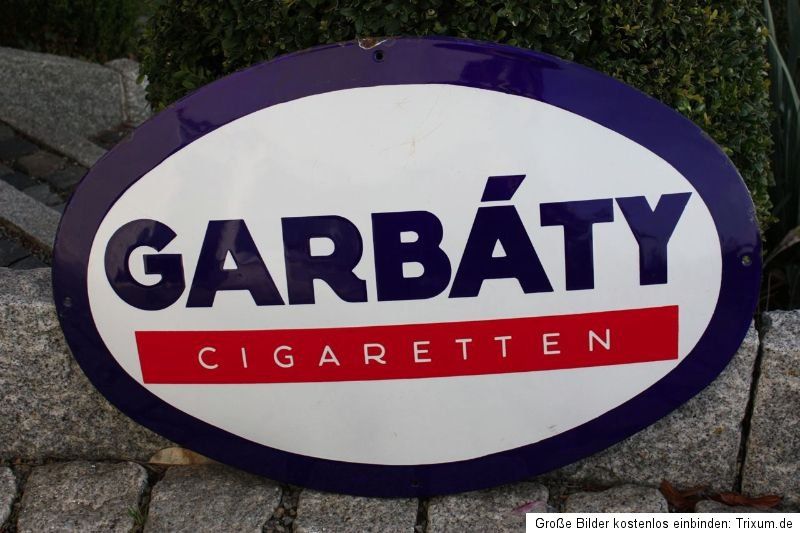 Emailschild Garbaty Cigaretten Tabak Reklame Werbung Berlin tolles