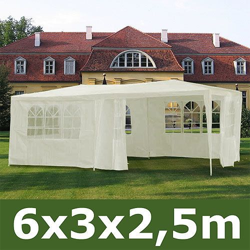 RIESIGES PARTYZELT INKL. SEITENWÄNDE 6x3x2,5m FESTZELT PAVILLON