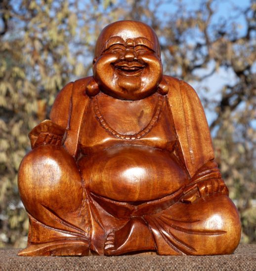 Schöner BUDDHA Happy HOLZ BUDDA FENG SHUI Bali Buda 302