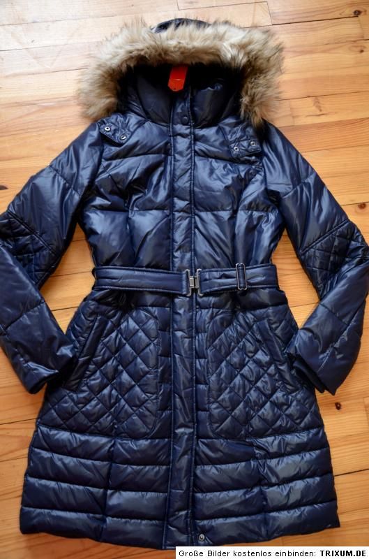 ESPRIT schöner Kapuzen Mantel Parka Gr. 44 NEU Navy Blau echt trendy