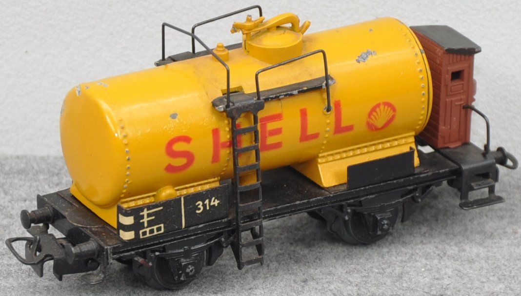 Märklin 314 S .3 Kesselwagen Shell Brh gelb Guss Okt_HO