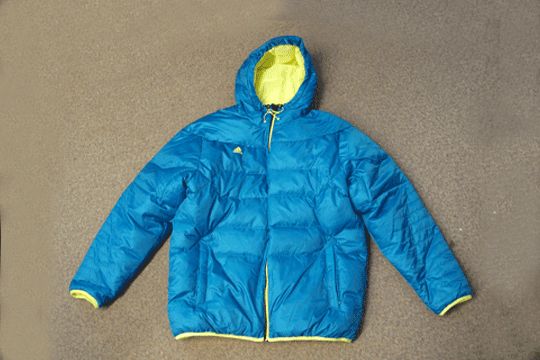 SCHNÄPPCHEN adidas Predator Style Down Jacket blau gelb Gr. L