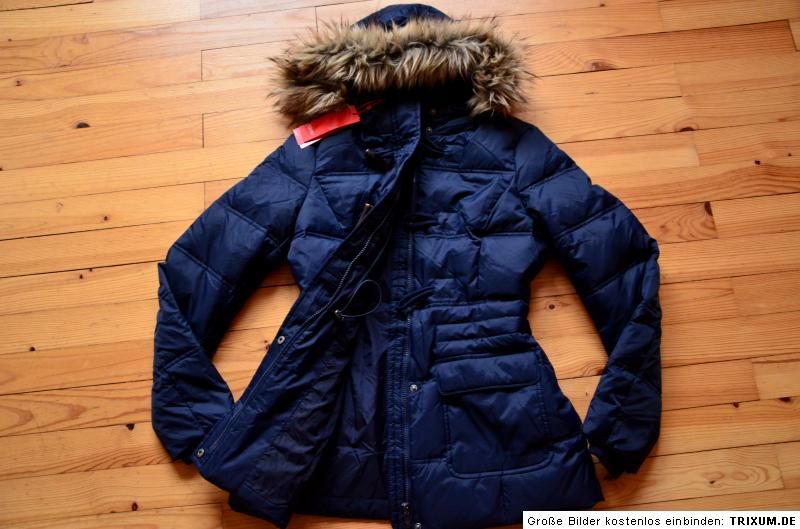 ESPRIT Daunenjacke Duffle Jacke Kapuze Gr. 40 NEU Daunen & Federn BLAU