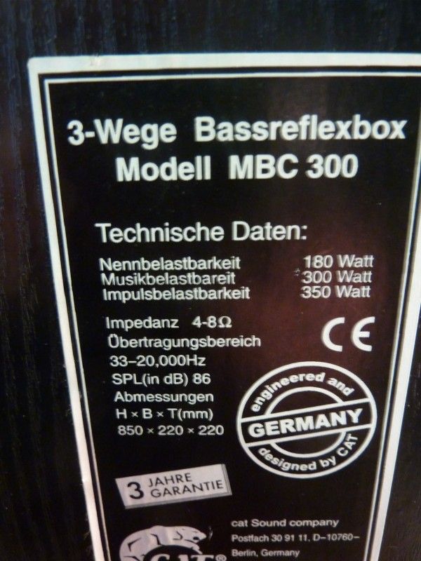 Wege Bassreflexbox MBC 300 Lautsprecher