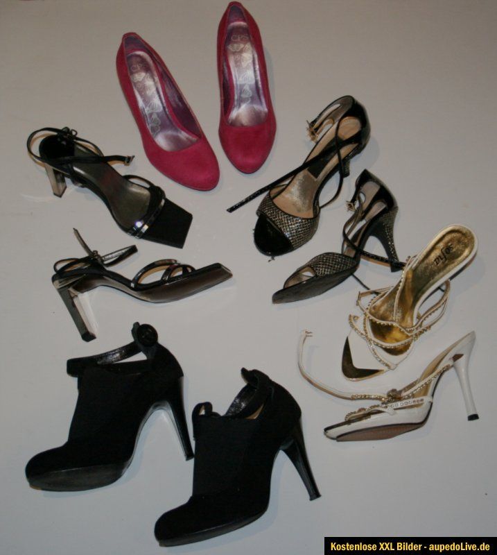 Schuh Sammlung Pumps Riemchen Tanzschuhe High Heels Gr. 37 Ballerienas