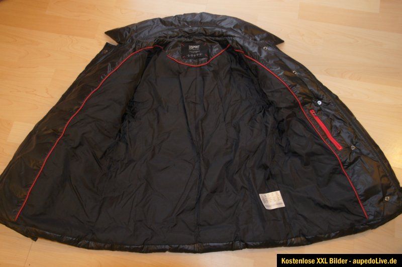 ESPRIT Jacke Winterjacke 40/L schwarz Daunenjacke Daunen glänzend