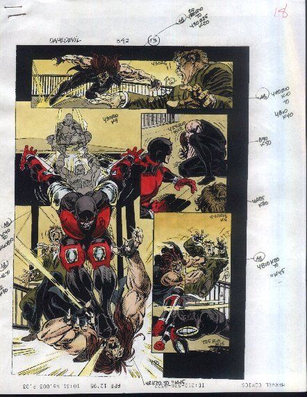 1995 DAREDEVIL 342 ARMOR COSTUME ORIGINAL MARVEL COMICS COLOR GUIDE