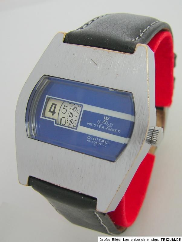 Meister Anker Digital 01 Automatic Scheiben Uhr slices clock jumping