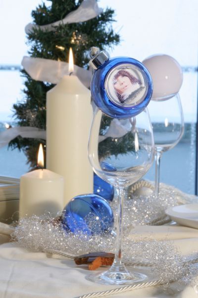 Homestyles S 354 08 Foto Weihnachtskugeln blau 2 er Set