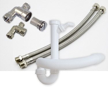 Spüle ANSCHLUSS SET Siphon Flexschlauch Eckventilfilter