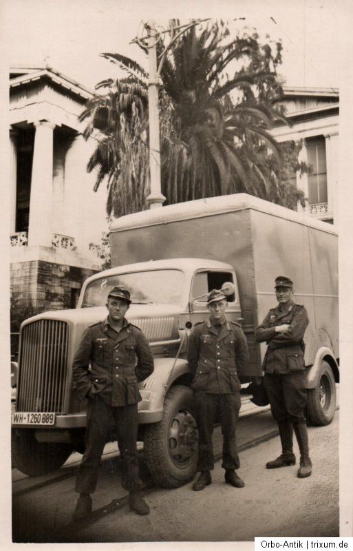 3777/ Foto AK, Opel Blitz mit Kennung, Athen, 1942