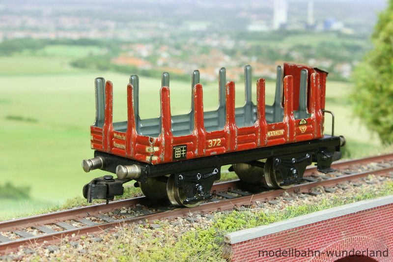 TOP ZUSTAND Märklin H0/00 372 Rungenwagen Bremserhaus von 1936