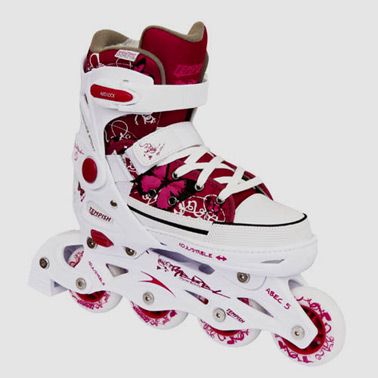 Inline Skates REBEL WHITE/PINK Gr. 37   40 ABEC 5 Inlineskates Kinder