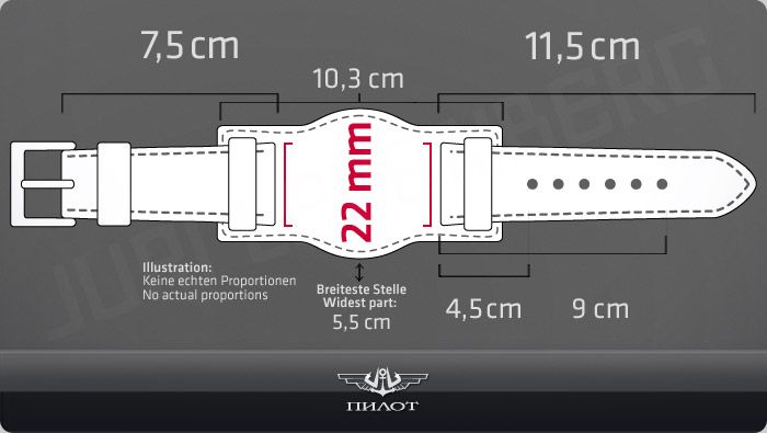 LEDERARMBAND LEDERBAND UHRENBAND PILOTENBAND 3 teilig Fliegeruhren 22