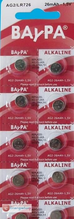 Batterie Knopfzelle 10 X AG2 LR726 396 SR726W 26 mAh Uhrenbatterien